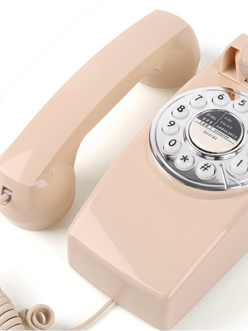 Retro Style Pink Rotary Corded Telephone - Classic Design